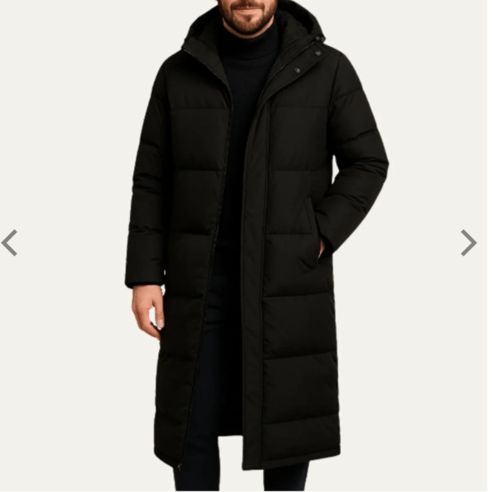 Men's Black Puffer Coat Parka